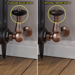 T-TRV-069-CR-AC-BROWN-HEAD-COMP - Jarrow Traditional TRV Corner Antique Copper Thermostatic Radiator Valves