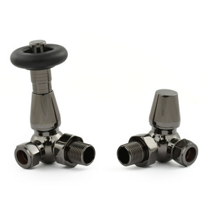 T-TRV-069-CR-BL - Jarrow Traditional TRV Corner Black Nickel Thermostatic Radiator Valves