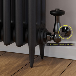 T-TRV-069-CR-BL-SLEEVE-OPTION - Jarrow Traditional TRV Corner Black Nickel Thermostatic Radiator Valves