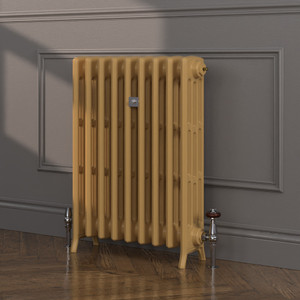 CI-NE760-4-FARROW-BALL-HERITAGE-PAINT-FINISH-INDIA-YELLOW-066-LS00 - Georgian 4 Column Cast Iron Radiator H760mm x W208mm