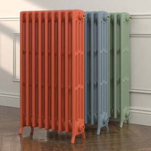CI-NE960-4-D-003-004 - Georgian 4 Column Cast Iron Radiator H960mm x W208mm
