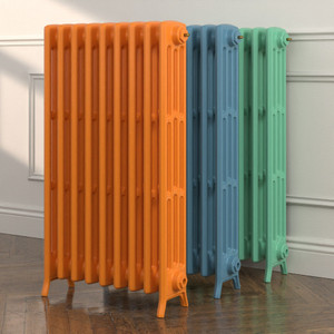 CI-NE960-4-D-005-006 - Georgian 4 Column Cast Iron Radiator H960mm x W208mm