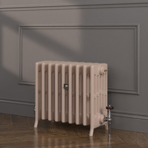 CI-NE-6-485-FARROW-BALL-HERITAGE-PAINT-FINISH-SETTING-PLASTER-231-LS00 - Georgian 6 Column Cast Iron Radiator H505mm x W208mm