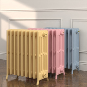 CI-NE660-6-FB-218-YELLOW-GROUND-278-NANCYS-BLUSH-307-KITTIWAKE-ALT00 - Georgian 6 Column Cast Iron Radiator H660mm x W208mm