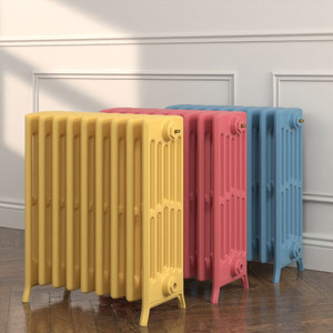 CI-NE660-6-LG-337-GIALLO-189-CARMINE-104-BLUE-VERDITER - Georgian 6 Column Cast Iron Radiator H660mm x W208mm