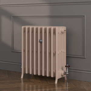 CI-NE-6-660-FARROW-BALL-HERITAGE-PAINT-FINISH-SETTING-PLASTER-231-LS00 - Georgian 6 Column Cast Iron Radiator H660mm x W208mm