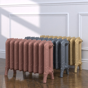 CI-CH-460-MET-COPPER-NAT-CAST-GOLD-ALT00 - Chester 2 Column Cast Iron Radiator H460mm x W249mm