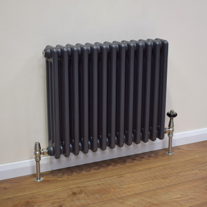 TE3-A-LS00 - Trade Essentials Metallic Anthracite 3 Column Horizontal Radiator H500 x W622