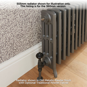 PA-GEO4-360-CU00 - Paladin Neo Georgian 4 Column Cast Iron Radiator H360mm x W208mm