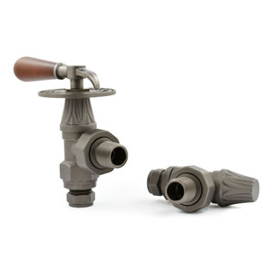 T-MAN-030-AG-PW-ALT00 - Arlington Lever Traditional Manual Angled Light Pewter Radiator Valves
