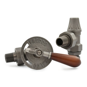 T-MAN-030-AG-PW-ALT01 - Arlington Lever Traditional Manual Angled Light Pewter Radiator Valves