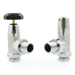 T-MAN-070-AG-C - Buckland Traditional Manual Angled Chrome Radiator Valves 3/4 Inch