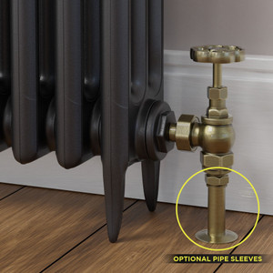 T-MAN-038-AG-AB-SLEEVE-OPTION - Rufford Traditional Manual Angled Unlacquered Brass Radiator Valves