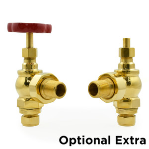 OE-T-MAN-038-AG-UB-R - Rufford Traditional Manual Angled Unlacquered Brass Radiator Valves with Sleeves