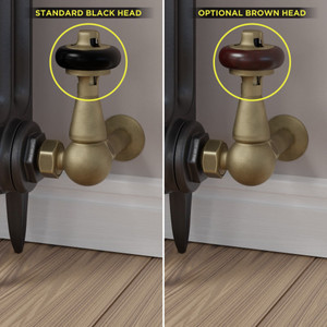 T-TRV-020-CR-OEB-BROWN-HEAD-COMP - Flatford Traditional TRV Corner Old English Brass Thermostatic Radiator Valves With Sleeves