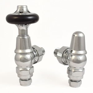 T-TRV-043-AG-C-ALT01 - Alfriston Traditional TRV Angled Chrome Thermostatic Radiator Valves With Sleeves