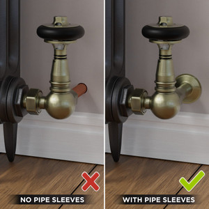 T-TRV-049-CR-AB-SLEEVE-COMP - Ascott Traditional TRV Corner Chrome Radiator Valves With Sleeves