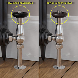 T-TRV-068-AG-C-BROWN-HEAD-COMP - Jarrow Traditional TRV Angled Chrome Thermostatic Radiator Valves With Sleeves