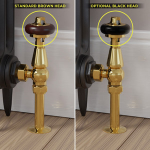 T-TRV-019-AG-B-BLACK-HEAD-COMP - Eastbury Traditional Manual Angled Brass Radiator Valves With Sleeves