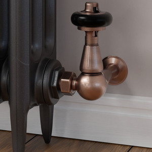 T-MAN-022-CR-AC-CU00 - Eastbury Traditional Manual Corner Antique Copper Radiator Valves With Sleeves