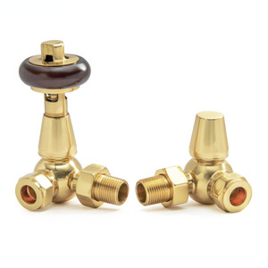 T-MAN-022-CR-B - Eastbury Traditional Manual Corner Brass Radiator Valves With Sleeves