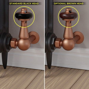T-TRV-020-CR-BC-BROWN-HEAD-COMP - Eastbury Traditional Manual Corner Brushed Copper Radiator Valves With Sleeves