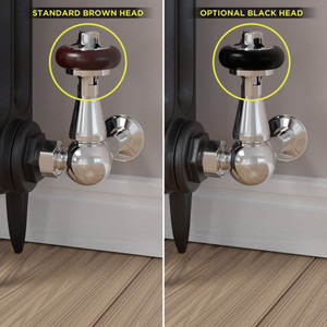 T-TRV-020-CR-C-BLACK-HEAD-COMP - Eastbury Traditional Manual Corner Chrome Radiator Valves With Sleeves