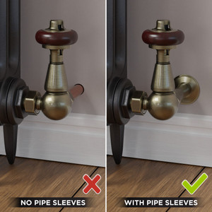 T-MAN-022-CR-AB-SLEEVE-COMP - Eastbury Traditional Manual Corner Nickel Radiator Valves With Sleeves