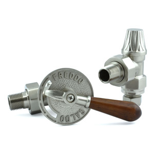 T-MAN-030-AG-SN-ALT01 - Arlington Lever Traditional Manual Angled Brushed Satin Nickel Radiator Valves With Sleeves