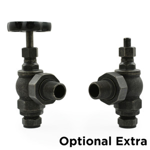 OE-T-MAN-038-AG-PEW-B - Rufford Traditional Manual Angled Pewter Radiator Valves With Sleeves