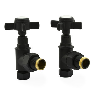 T-MAN-064-AG-TB-ALT00 - Winkworth Traditional Manual Angled Textured Black Radiator Valves