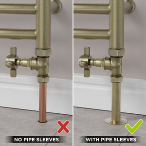 T-MAN-065-ST-AB-SLEEVE-COMP - Winkworth Traditional Manual Straight Antique Brass Radiator Valves With Sleeves