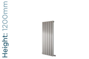 EU-EMAV-1200-S-TH - Eucotherm Mars Vertical Flat Panel Silver Radiator H1200mm X W445mm