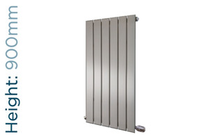 EU-EMAV-900-S-TH - Eucotherm Mars Vertical Flat Panel Silver Radiator H900mm X W595mm