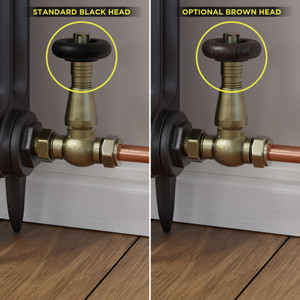 T-TRV-077-ST-AB-BROWN-HEAD-COMP - Jarrow Traditional TRV Straight Antique Brass Thermostatic Radiator Valves