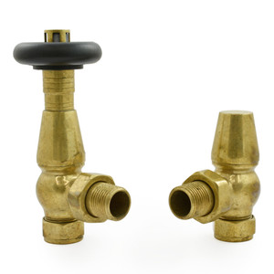 T-TRV-068-AG-UB - Jarrow Traditional TRV Angled Unlacquered Brass Thermostatic Radiator Valves