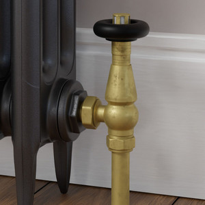 T-TRV-068-AG-UB-CU00 - Jarrow Traditional TRV Angled Unlacquered Brass Thermostatic Radiator Valves With Sleeves