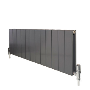 AP-MAGFR3-ANT - Apollo Magenta Flat Aluminium Designer Anthracite Double Horizontal Radiator H300mm X W955mm