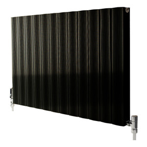 AP-MAGFR-BLKTM-ALT00 - Apollo Magenta Flat Aluminium Designer Black Metallic Double Horizontal Radiator H300mm X W955mm