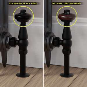 T-TRV-019-AG-SB-BROWN-HEAD-COMP - Flatford Traditional TRV Angled Satin Black Thermostatic Radiator Valves