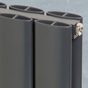 AP-MAGC-ANT-CU00 - Apollo Magenta Curve Aluminium Designer Anthracite Double Vertical Radiator H1800mm X W315mm