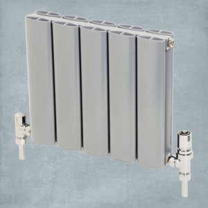 AP-MAGC3HWHAL-LS00 - Apollo Magenta Curve Aluminium Designer White Aluminium Double Horizontal Radiator H300mm X W955mm