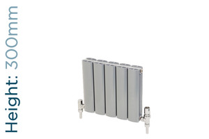 AP-MAGC3H12S-WHAL-TH - Apollo Magenta Curve Aluminium Designer White Aluminium Double Horizontal Radiator H300mm X W955mm