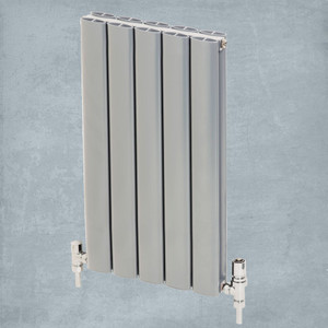 AP-MAGC6HWHAL-LS00 - Apollo Magenta Curve Aluminium Designer White Aluminium Double Horizontal Radiator H600mm X W475mm
