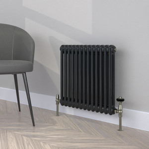 CT2-C-500-BLACK-GREY-LS00 - Classic Black 2 Column Radiator H500mm x W622mm