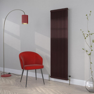 CT2-C-1800-BLACK-RED-LS00 - Classic Black 2 Column Radiator H500mm x W806mm