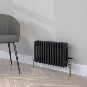 CT3-C-300-BLACK-GREY-LS00 - Classic Black 3 Column Radiator H300mm x W990mm