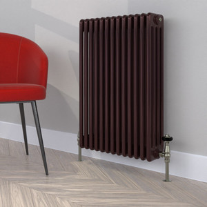 CT4-C-750-BLACK-RED-LS00 - Classic Black 4 Column Radiator H300mm x W990mm