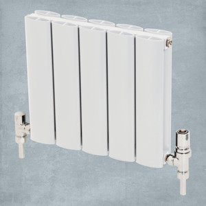 AP-MAGC3HWH-LS00 - Apollo Magenta Curve Aluminium Designer White Double Horizontal Radiator H300mm X W955mm