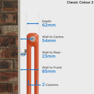 CT2-C-DEPTH - Classic Green 2 Column Radiator H500mm x W806mm
